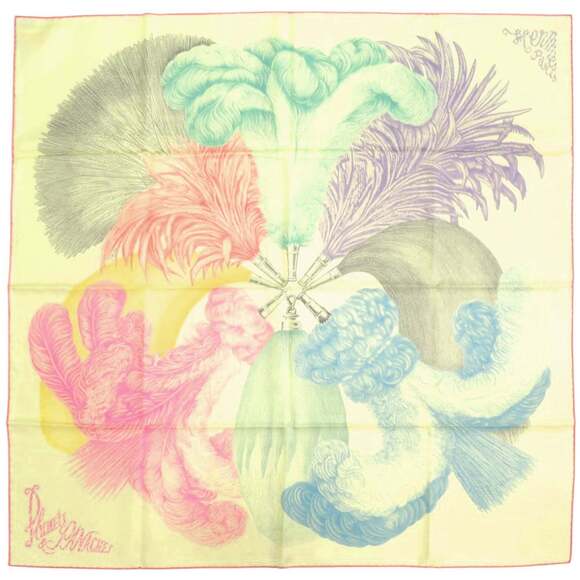 HERMES Authentic Yellow Silk Scarf - Picture 1 of 5